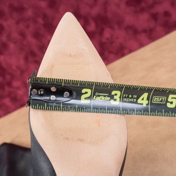 Vince Women Floris Black Leather Pointy toe Heel Dress Knee Boots 8US EUR 38.5 - Picture 6 of 10